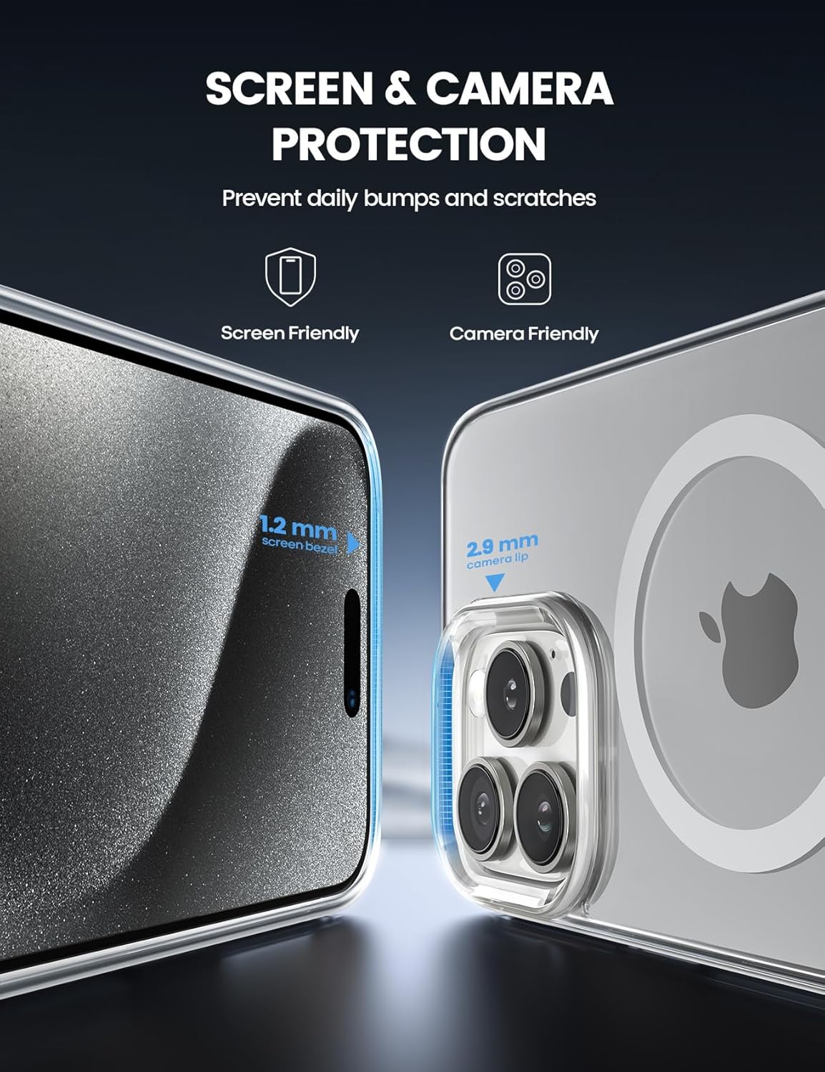 PROTECT  iPhone 15 Pro Max Magsafe Phone Case, Anti Scratch, Transparent, Protective, Clear, MSIP15PM