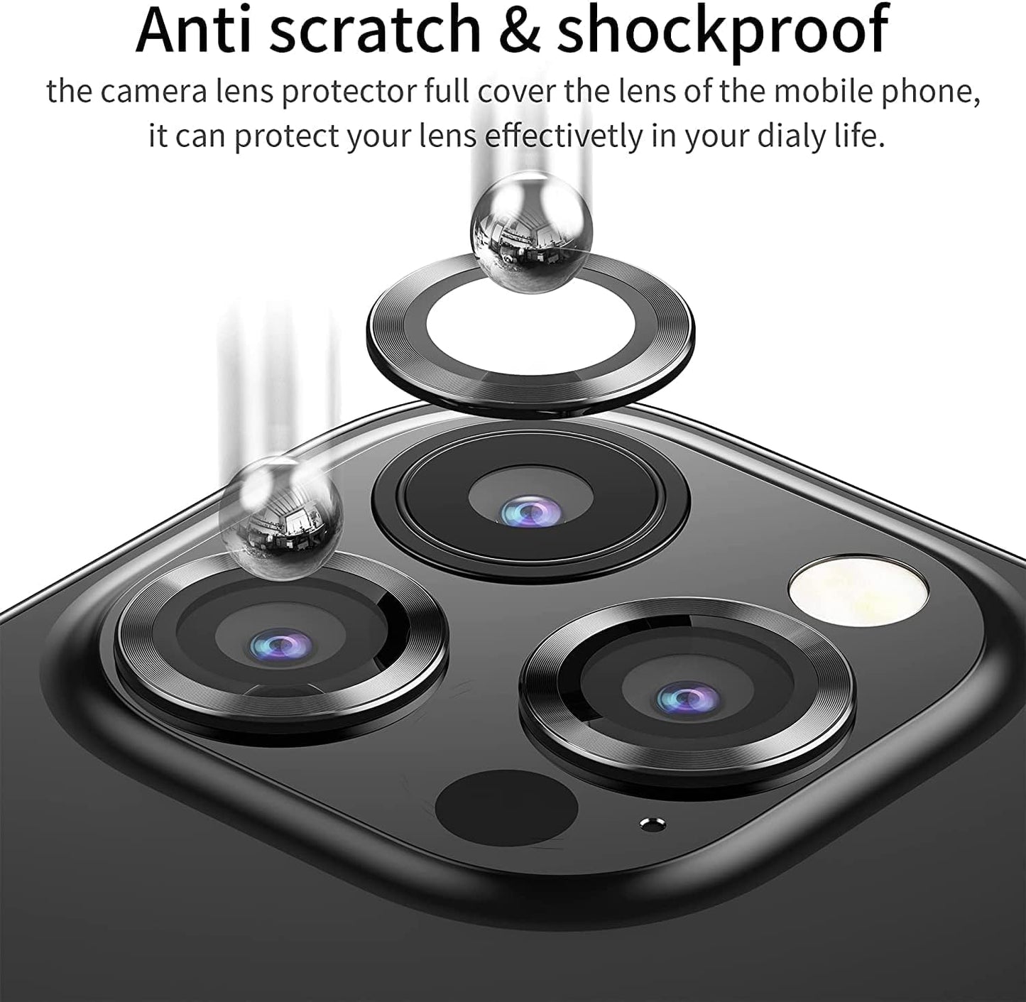 PROTECT  iPhone 15 Pro Xzoom Lens Protector, Sapphire Glass, Alloy Material, Ultra Clear, Premium Finish, Black, XIP15PBLK