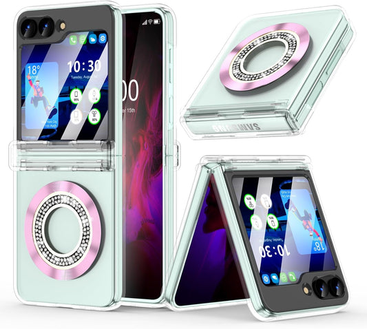 PROTECT  Samsung Z Flip 6 Magnetic Phone Case, Anti Scratch, Transparent, Protective, Clear, MSFLP6CLR