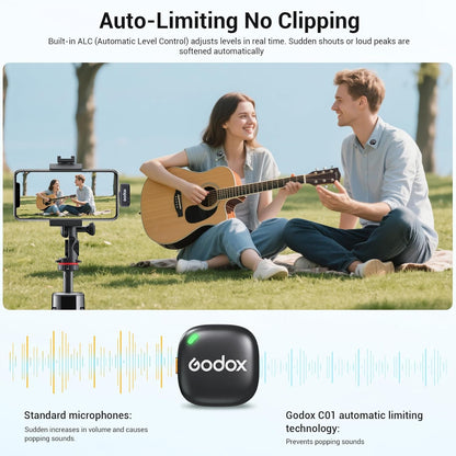 Godox 2.4GHz Dual cube Wireless Microphone System for Smartphone