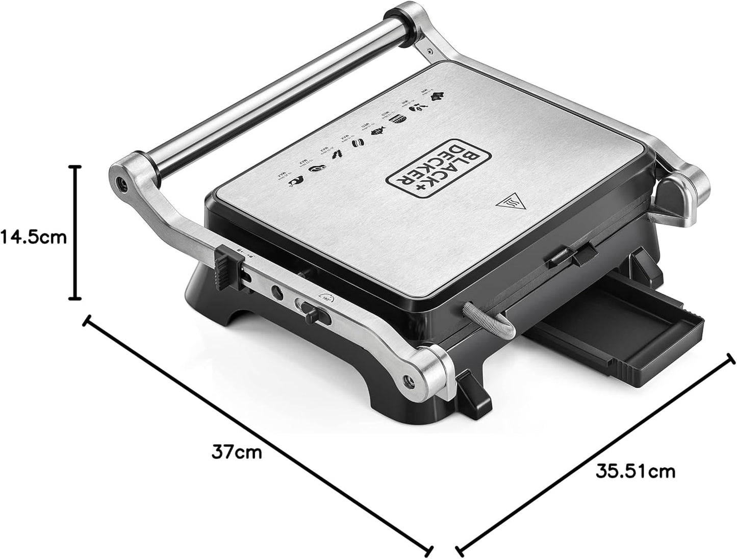 BLACK+DECKER CG1400-B5 Contact Grill with Fixed Plate 1400W Black