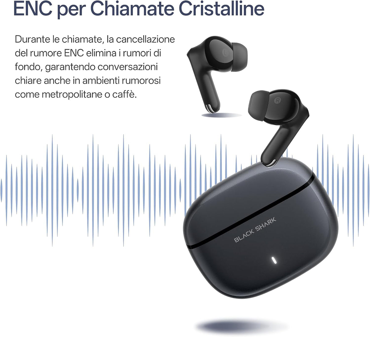 Black Shark T23 BS-T23 — True Wireless Earbuds, 13mm Driver, ENC, BT 5.4, 40hr (White)