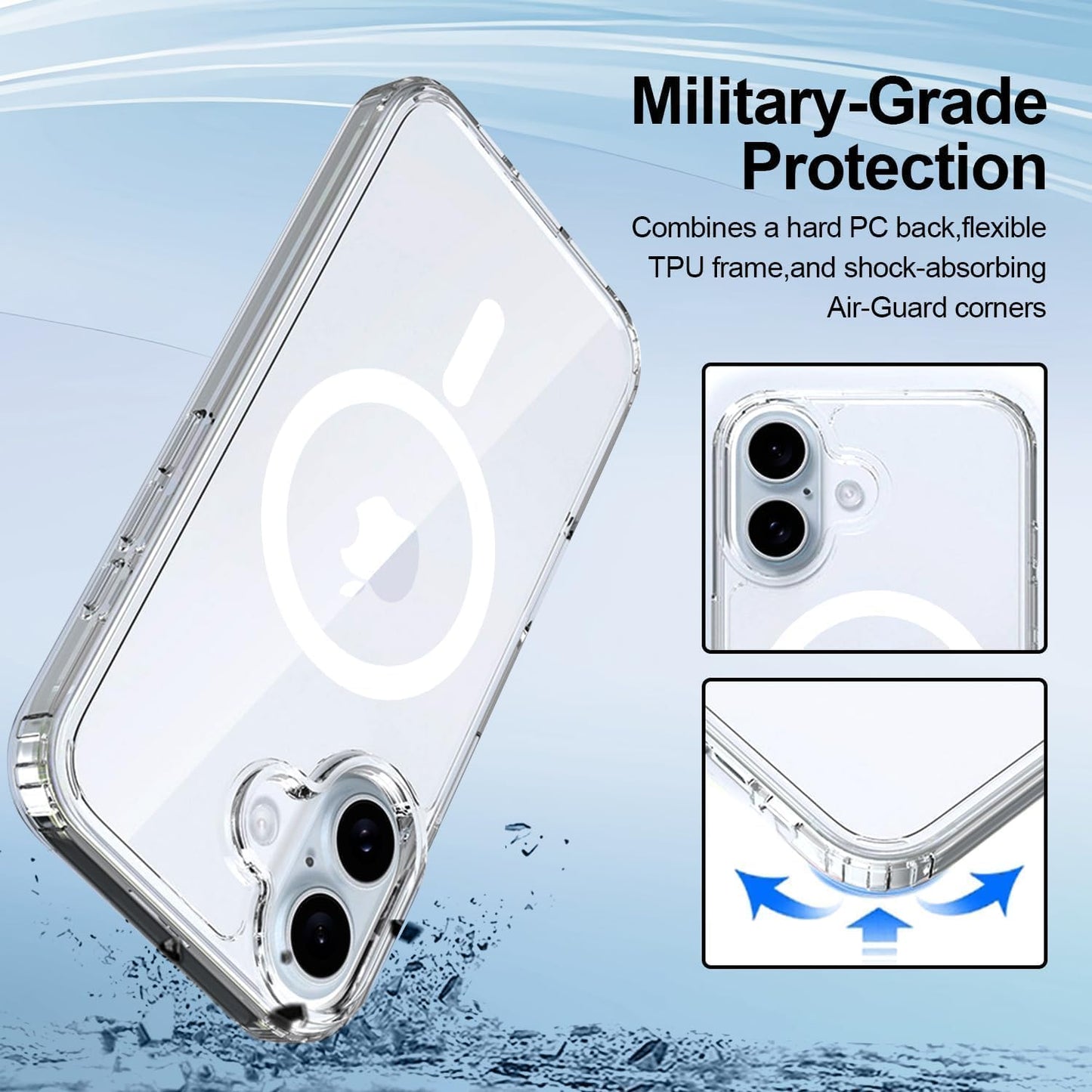 PROTECT  IPHONE 16 Magsafe Phone Case, Anti Scratch, Transparent, Protective, Clear, MSIP16