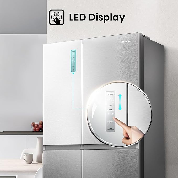 Hisense Side by Side Smart Refrigerator, 869L, Inox color, RS3N668SAI3