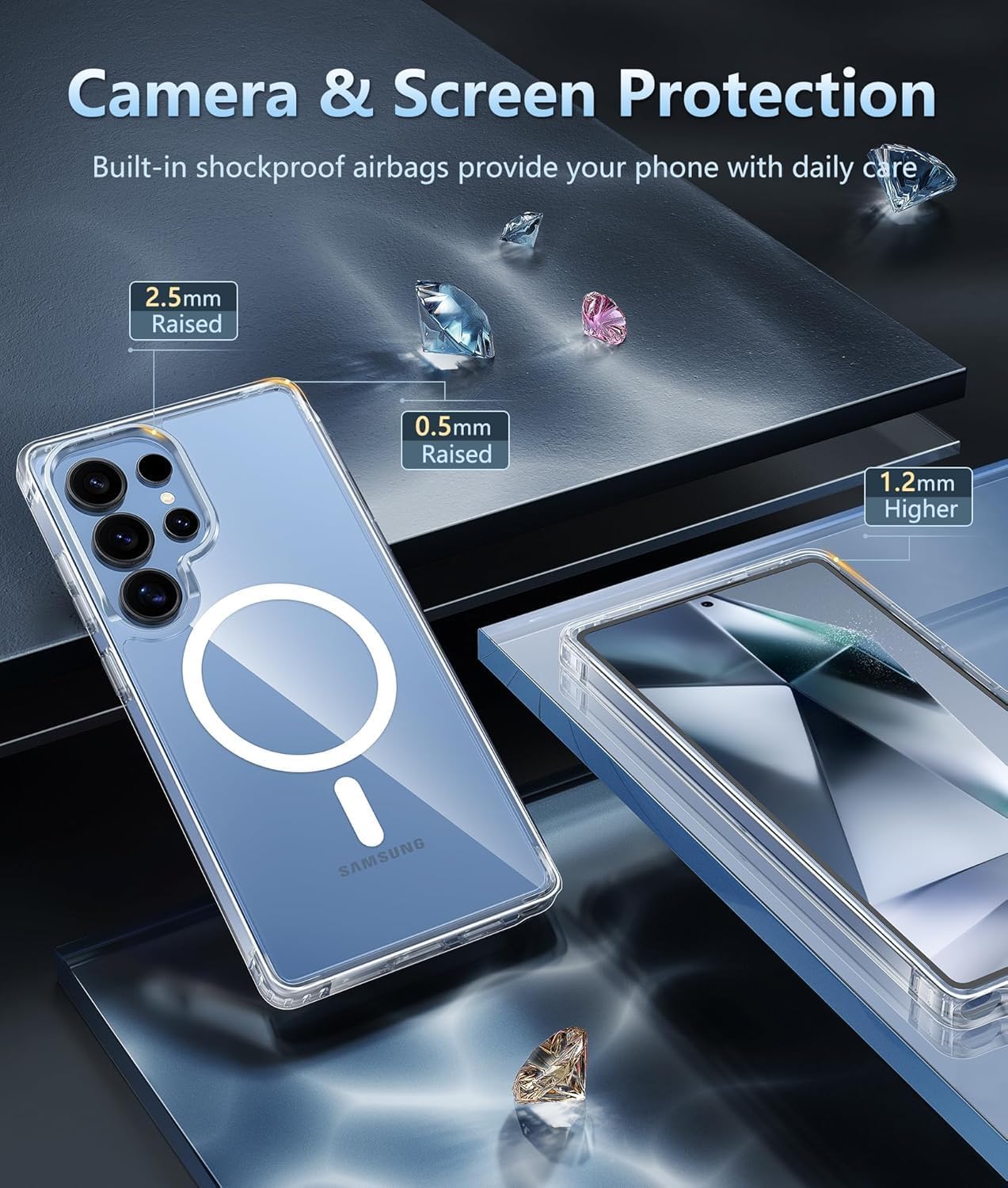 PROTECT  Samsung S25 Ultra Magnetic Phone Case, Anti Scratch, Transparent, Protective, Clear, MSAMS25U