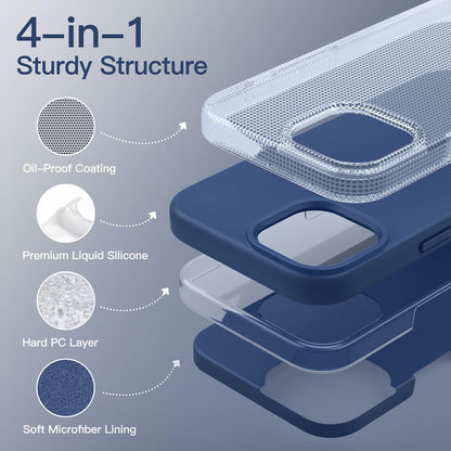 PROTECT  iPhone 15 Pro Silicon Phone Case, Magsafe, Protective, Anti Scratch, Blue, SMIP15PBLU