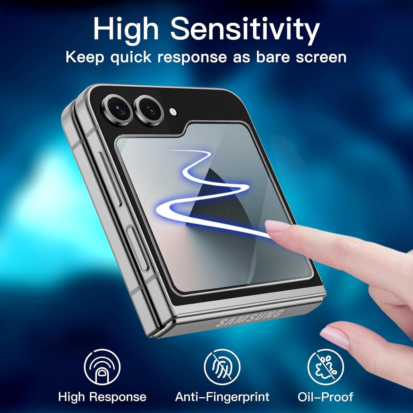 PROTECT  Samsung Z Flip 6 Tempered Glass Screen Protector, Anti Scratch, Clear, CZFLP6