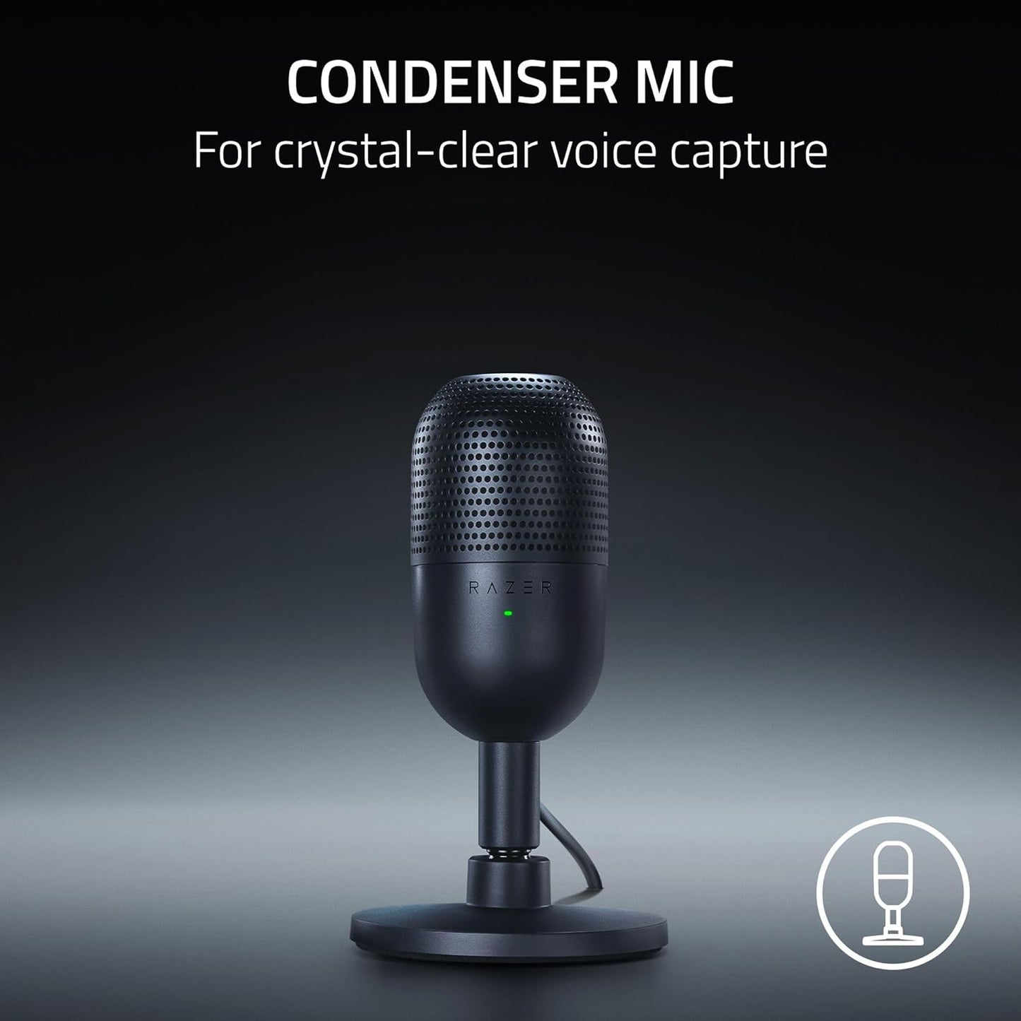 Razer Seiren V3 Mini Microphone, USB, Ultra Compact, Black, RZ19-05050100-R3U1