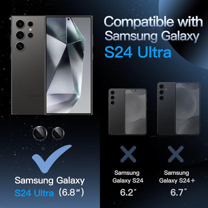 PROTECT  Samsung S24 Ultra Xzoom Lens Protector, Sapphire Glass, Alloy Material, Ultra Clear, Premium Finish, Black, XSMS24UBLK