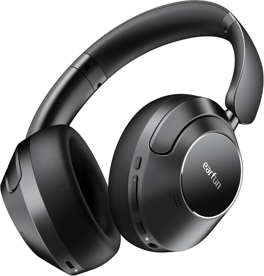 EarFun Tune Pro Active Noise Canceling Headphones, Wireless Bluetooth Headphones with 5 Mics,120H Playtime, Hi-Res Audio, Custom EQ via App, Comfortable Fit, Bluetooth 5.4, Multipoint Connection