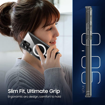 PROTECT  Samsung S24 Ultra Magnetic Phone Case, Anti Scratch, Bundle, Hydrogel Screen Protector Included, Protective, Clear, MSAMS24U