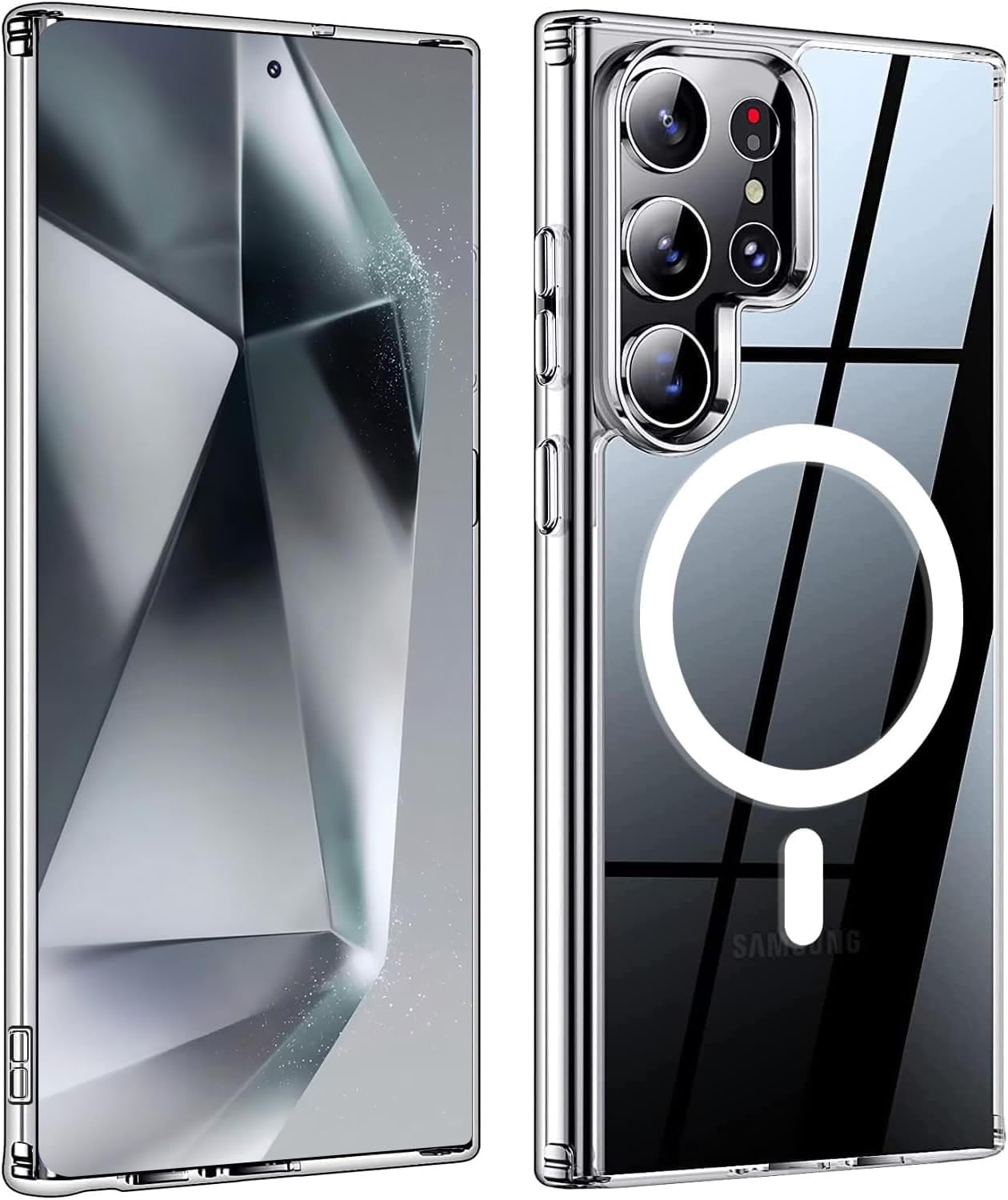 PROTECT  Samsung S24 Ultra Magnetic Phone Case, Anti Scratch, Bundle, Hydrogel Screen Protector Included, Protective, Clear, MSAMS24U