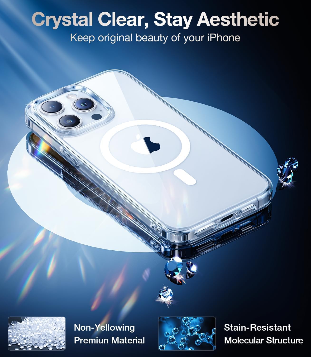 PROTECT  iPhone 15 Pro Magsafe Phone Case, Anti Scratch, Transparent, Protective, Clear, MSIP15P