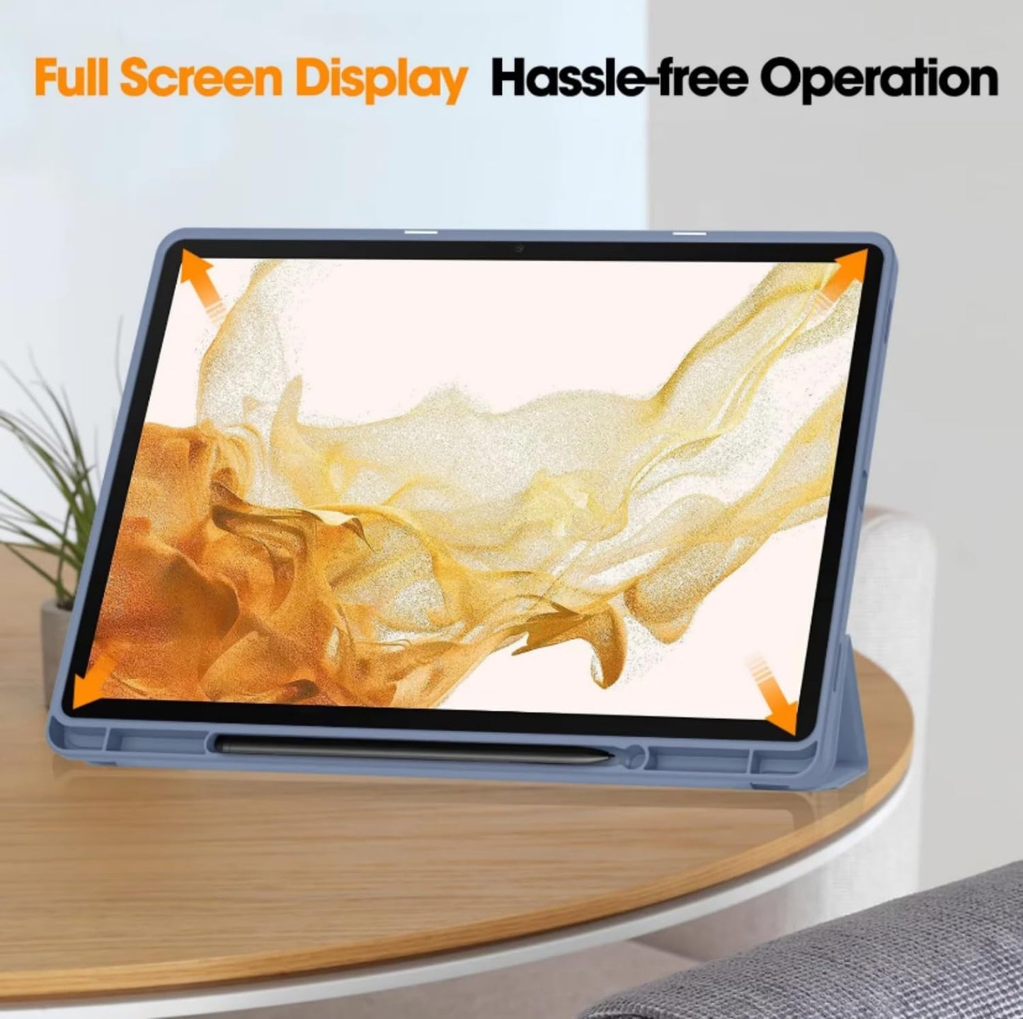 PROTECT  Samsung Tab S10 Ultra Protective Tablet Cover, Silcon, Trifold Stand , Auto Wakeup Sleep, Pen Slot, Blue, PSTS10UBLU