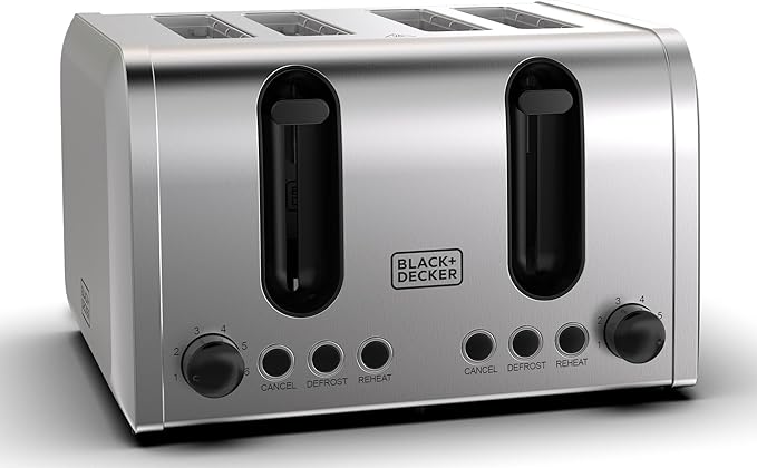 Black + Decker 4-Slice Toaster 2100W, ET444-B5