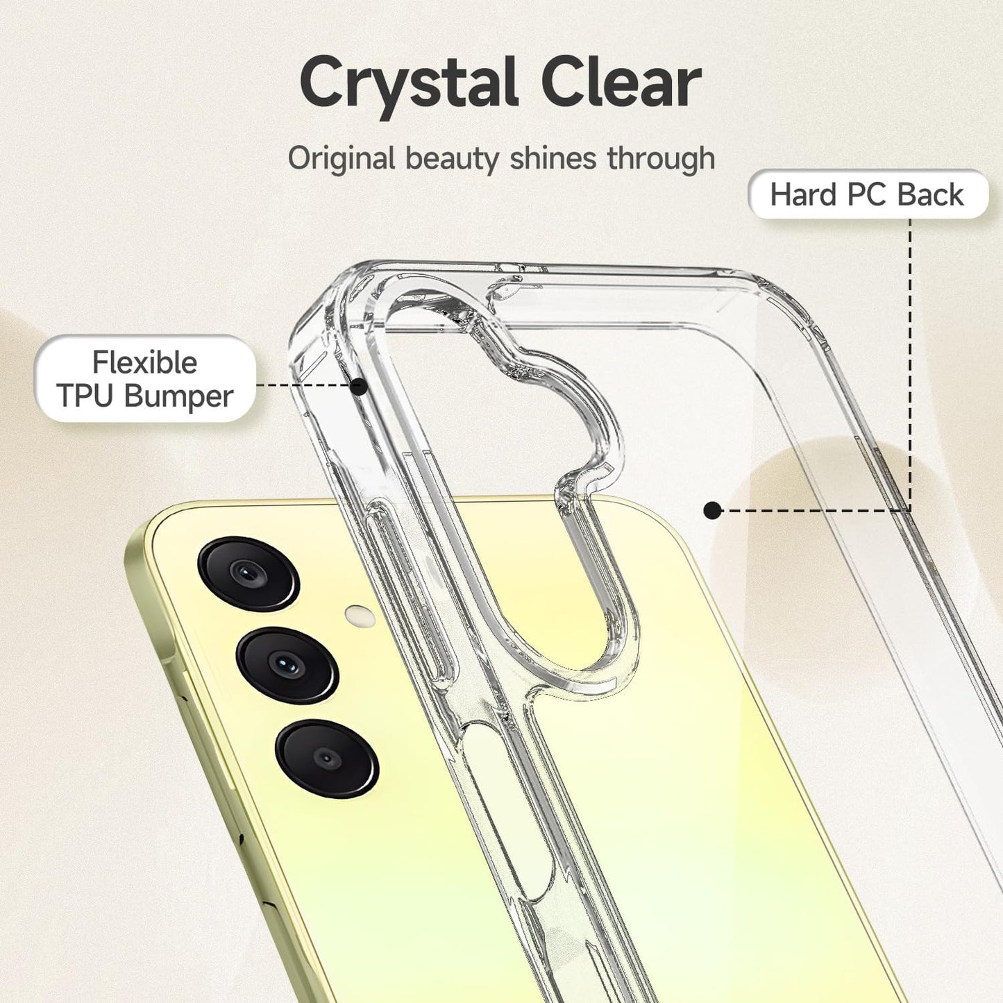 PROTECT  Samsung A26 Lucid Phone Case, Anti Scratch, Bundle, Screen Protector included, Protective, Clear, LSAMA26