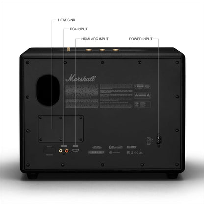 Marshall Woburn III — 130W Bluetooth 5.2 Home Speaker, HDMI, Dynamic Loudness, Night Mode, Black