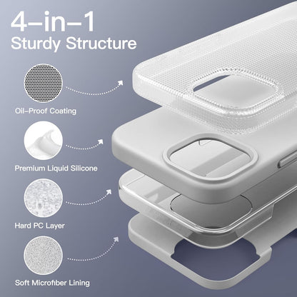PROTECT  iPhone 15 Pro Silicon Phone Case, Magsafe, Protective, Anti Scratch, Platinum, SMIP15PPLT