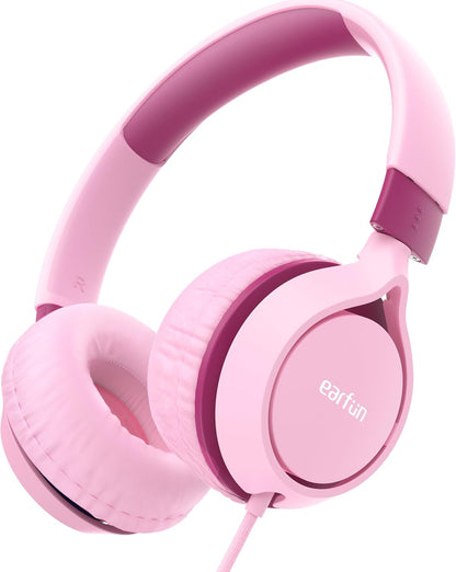 EarFun S1 Kids Headphones, Foldable Wired Headphones for Kids, 85dB Volume Limit, Stereo Sound, Adjustable Headband, Portable Lightweight On-Ear Headphone for School/Travel/Boys/Girls/PC