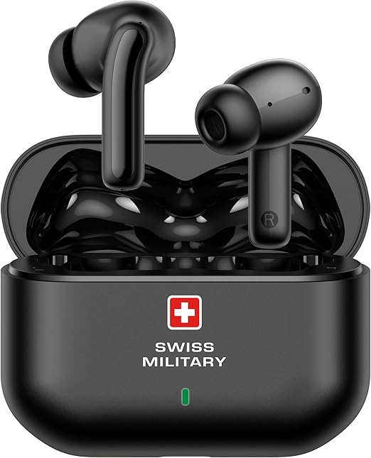 Swiss Military Delta AI ANC True Wireless Earbuds – Black