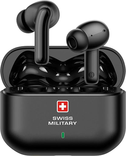 Swiss Military Delta AI ANC True Wireless Earbuds – Black