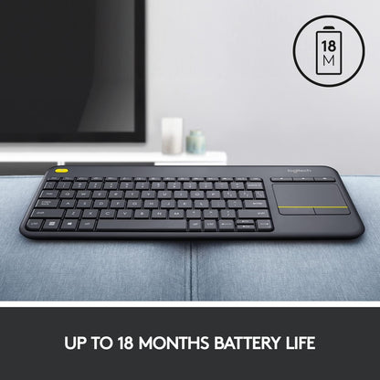 Logitech K400 Plus Wireless Touch Keyboard Arabic Black