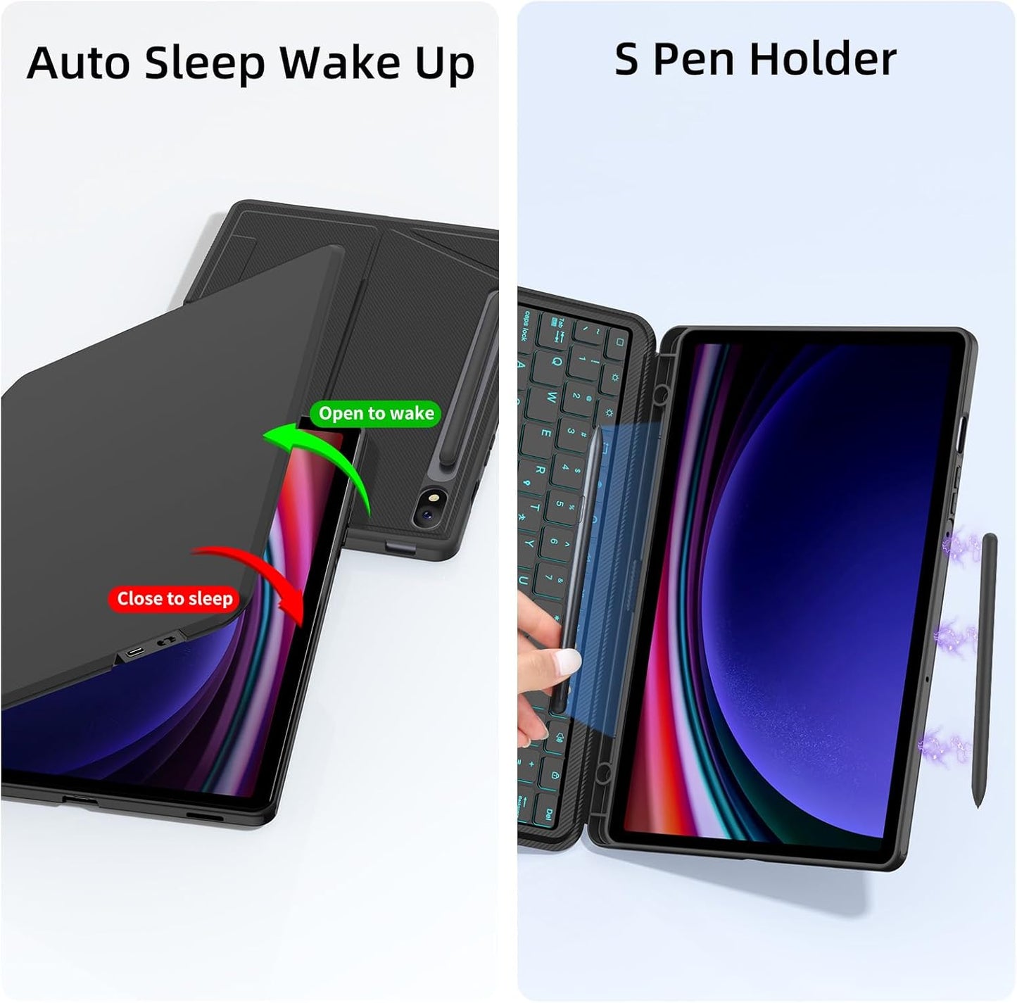 PROTECT  SAMSUNG TAB S9+  Protective Tablet Keyboard, Bluetooth, With Trackpad, Backlit, Grey, HL118A