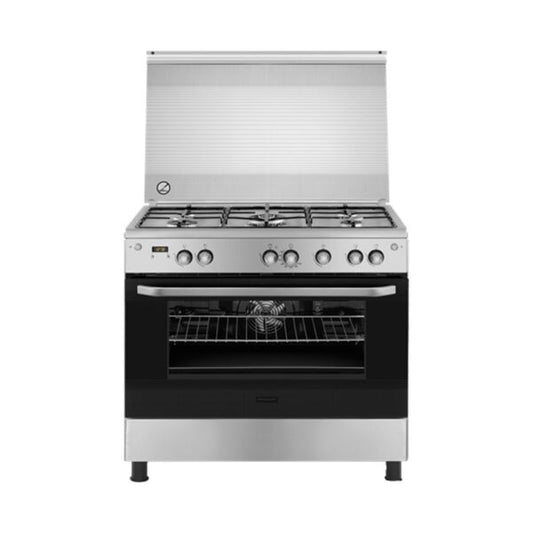 Frigidaire 5 Burner Dual Fuel Cooker With Electric Oven Silver FOMN90JGBS