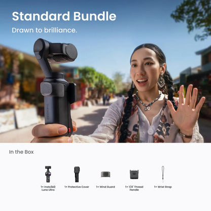 Insta360 Luna Ultra Standard Bundle – 8K Dual-Lens Gimbal Camera (Cosmic Black)