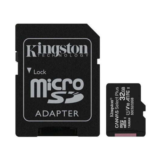 Kingston Canvas Select Plus MicroSDHC Memory Card with SD Adapter 32GB Black