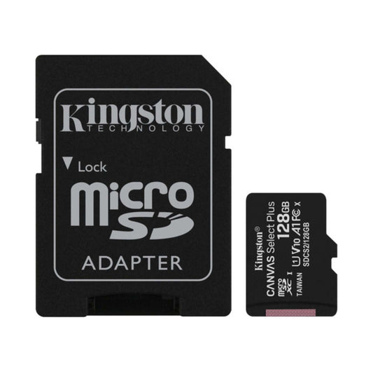 Kingston Canvas Select Plus MicroSDXC Memory Card with SD Adapter 128GB Black