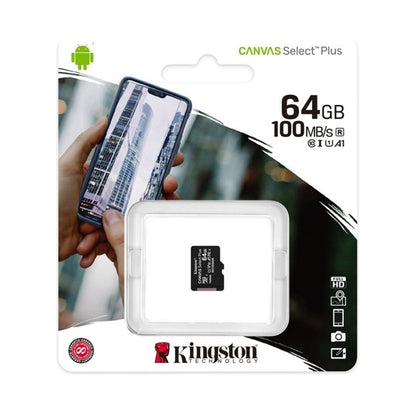 Kingston Canvas Select Plus MicroSDXC Memory Card 64GB Black