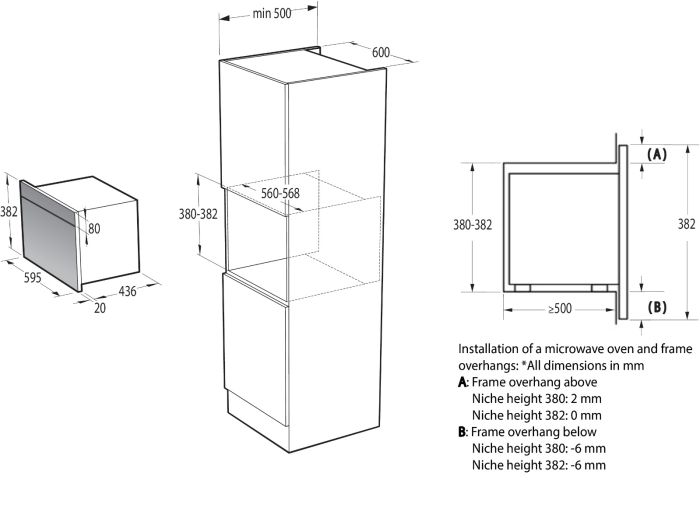 GORENJE Built-In Microwave Oven, 34 Liters, 60 cm, BM341M3DBGH