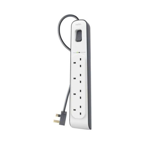 Belkin 4 Way/4 Plug Surge Protection Extension Lead Strip White