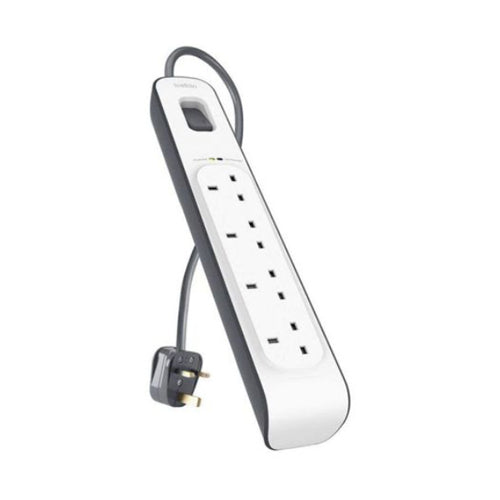 Belkin 4 Way/4 Plug Surge Protection Extension Lead Strip White