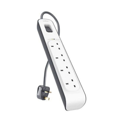 Belkin 4 Way/4 Plug Surge Protection Extension Lead Strip White