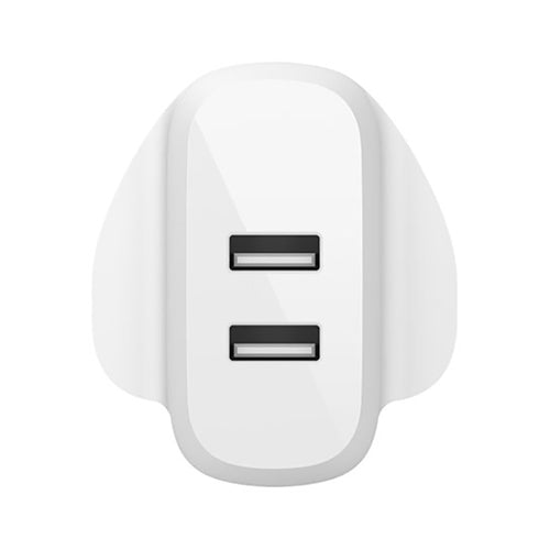 Belkin Boost Charge Dual USB-A Wall Charger With Lightning To USB-A Cable White