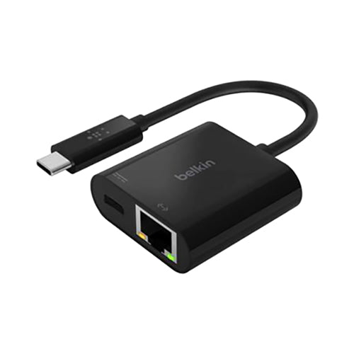 Belkin USB-C To Ethernet Adapter + Charge Black