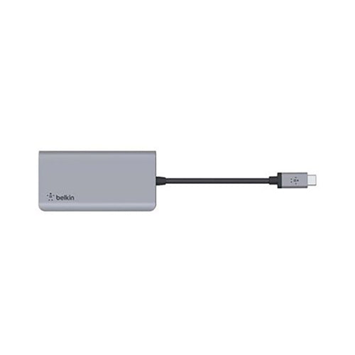 Belkin 4-In-1 Multi Port Type-C USB Hub Grey