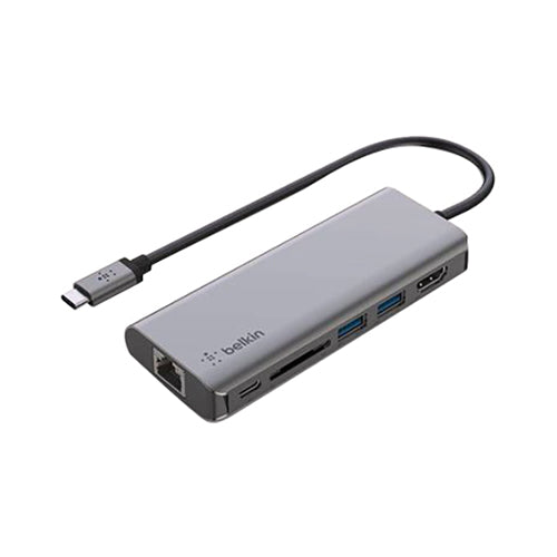 Belkin 6-In-1 Multi Port Type-C USB Hub Grey