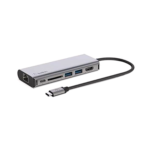 Belkin 6-In-1 Multi Port Type-C USB Hub Grey