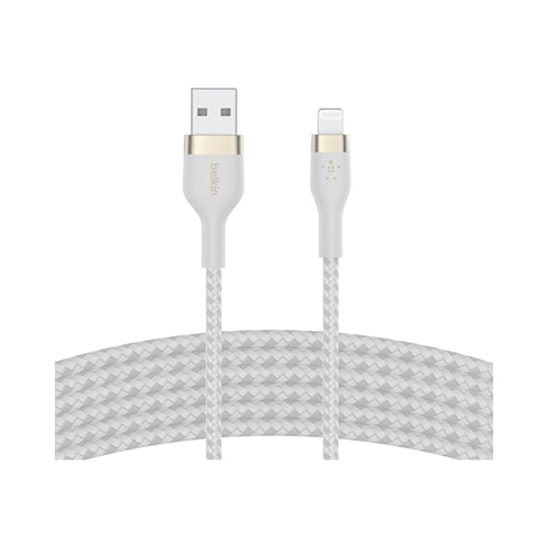 Belkin Silicone Braided USB-A to Lightning Cable White