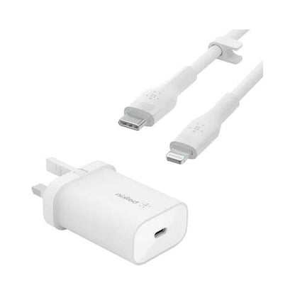 Belkin Boost Charge USB Type-C PD 3.0 PPS Wall Charger With USB Type-C To Lightning Cable White