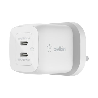 Belkin Dual USB Type-C Wall Charger White