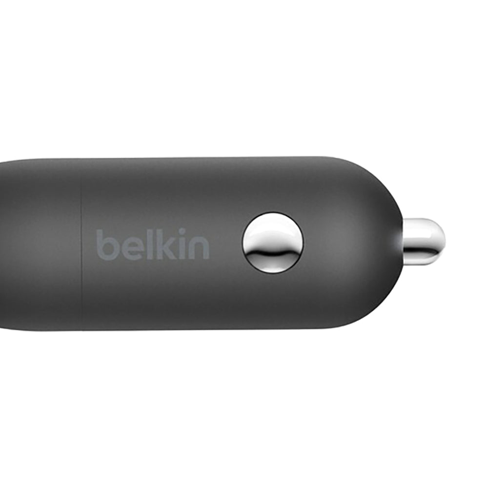 Belkin BoostCharge USB-C PD Car Charger with USB-C to Lightning Cable Black