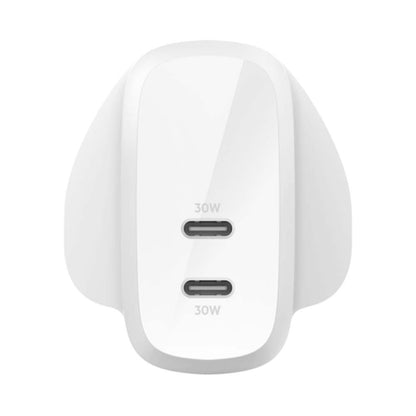 Belkin 2 Port USB-C Wall Charger with PPS 60W White