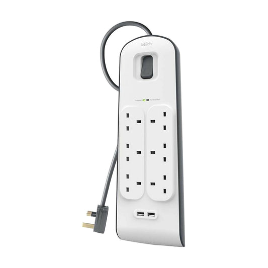 Belkin 6-outlet Surge Protection Strip with 2M Power Cord 18W White