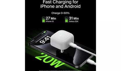 Belkin 20W USB-C Wall Charger Fast Charging Adapter – White