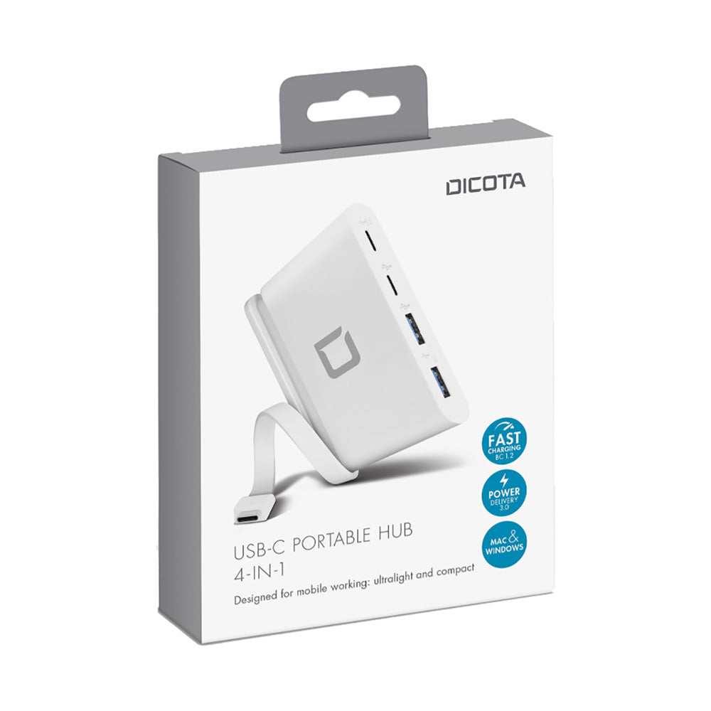 Dicota USB-C Hub 4-in-1 Universal Notebook Charger White