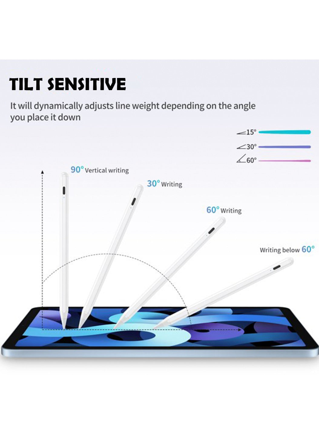 PROTECT  Universal Pencil Stylus Pen, Type C Charging, With Type C Cable, White, PPK08